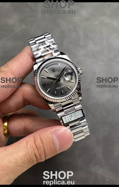 Rolex Day Date Super Clone Stainless Steel Grey Dial Watch 36MM - 1:1 Mirror Quality