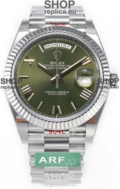 Rolex Day Date Presidential Stainless Steel Green Dial Watch 40MM - 1:1 Mirror Quality