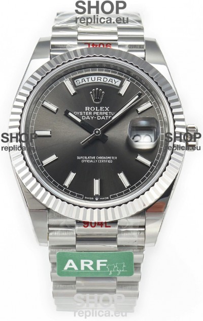 Rolex Day Date Presidential Stainless Steel Grey Dial Watch 40MM - 1:1 Mirror Quality