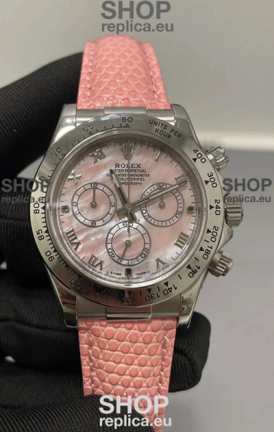 Rolex Daytona Super Clone Pink Pearl Dial Stainless Steel 1:1 Mirror Cal.4131 Movement Replica Watch