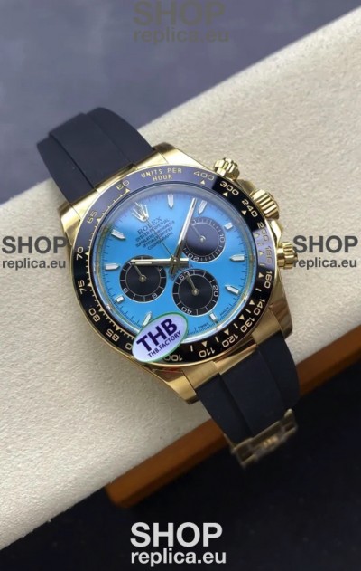 Rolex Daytona Super Clone 126518LN Yellow Gold Turquoise Dial Original Cal.4131 Movement