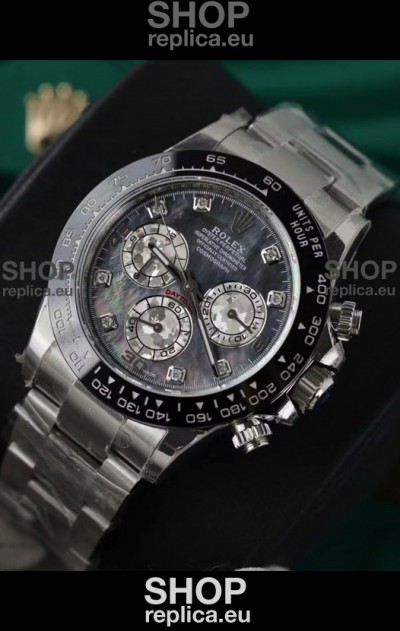 Rolex Daytona Super Clone White Gold Casing Pearl Dial Cal.4131 Movement Watch Ceramic Bezel