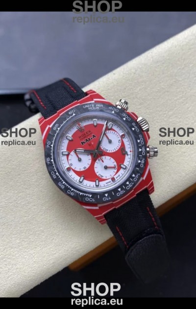 Rolex Daytona Super Clone DiW Kakha Kaladze Red Carbon Casing Watch in Red Dial 1:1 Mirror Replica Watch