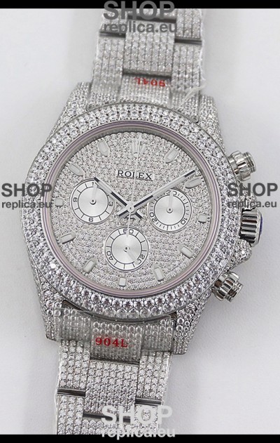 Rolex Cosmograph Daytona 904L Steel ICED OUT Cal.4130 Movement - 904L Steel Watch