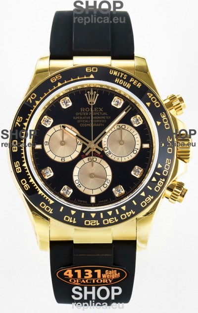 Rolex Cosmograph Daytona M126518 Yellow Gold Black Diamonds Dial Original Cal.4131 Movement