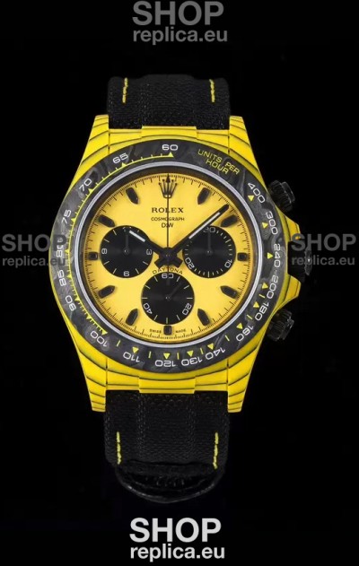 Rolex Cosmograph Daytona DiW BUMBLEBEE Edition Carbon Fiber Watch - Cal.4130 Movement 