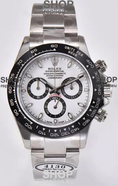 Rolex Cosmograph Daytona M116500LN Original Cal.4130 Movement - 904L Steel Watch in White Dial