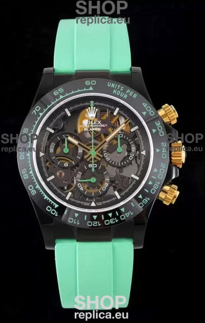 Rolex Daytona Blaken Green 1:1 Swiss Mirror Replica Skeleton Dial Cal.4130 Movement