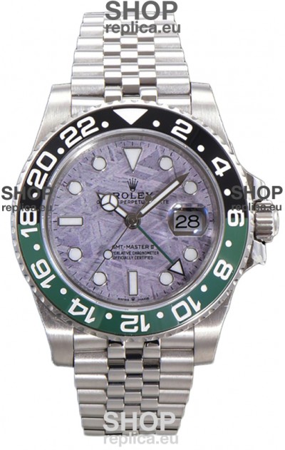 Rolex GMT Masters II 126720 Cal.3285 Pink Meteorite Dial 904L Steel in Jubilee Strap Swiss Replica