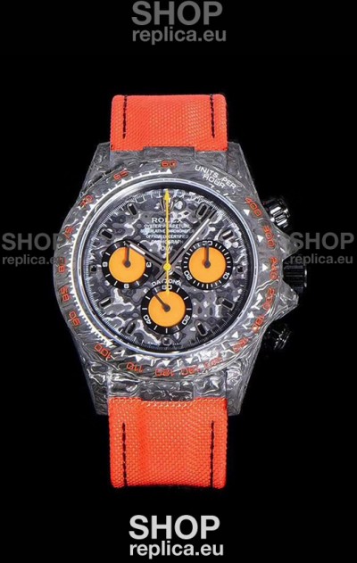 Rolex Daytona DiW Orange Edition Edition Forged Cabon Casing 1:1 Mirror Replica