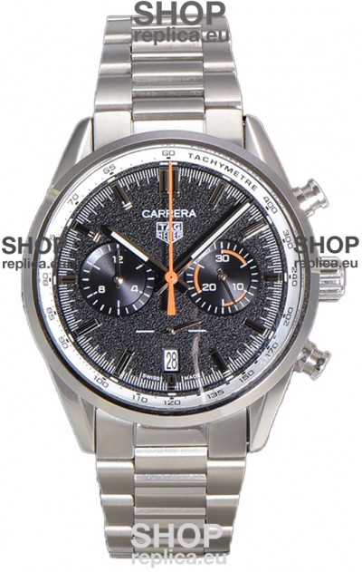 Tag Heuer Carrera Chronograph 43 Swiss Quartz Replica Watch Grey Dial Steel Strap 