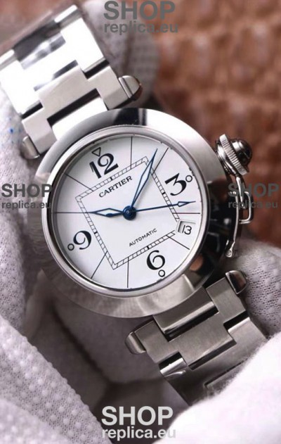 Pasha De Cartier 1:1 Mirror Quality Automatic Swiss Replica Watch 32MM - White Dial
