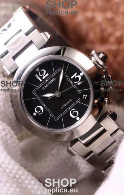 Pasha De Cartier 1:1 Mirror Quality Automatic Swiss Replica Watch 32MM - Black Dial