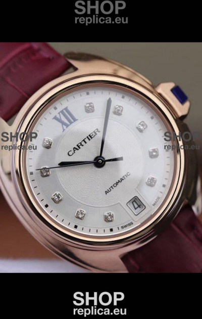 Cle De Cartier Automatic Swiss Replica Watch in Rose Gold Casing - 35MM
