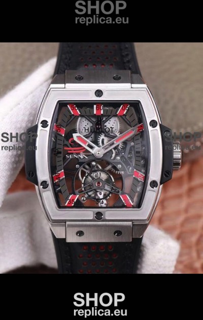 Hublot Masterpiece MP Senna Edition Genuine Tourbillon Swiss Replica Watch in Titanium Casing