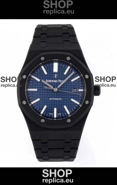 Audemars Piguet Royal Oak PVD Coated Swiss Replica Watch 3120 Swiss Movement - Blue Dial 