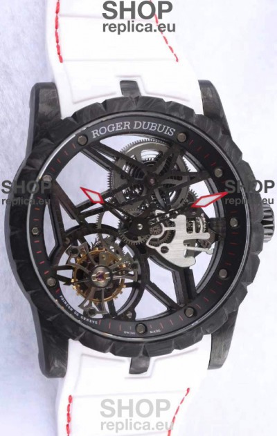 Roger Dubuis Excalibur Spider Flying Tourbillon Skeleton Carbon Casing 1:1 Mirror Swiss Watch