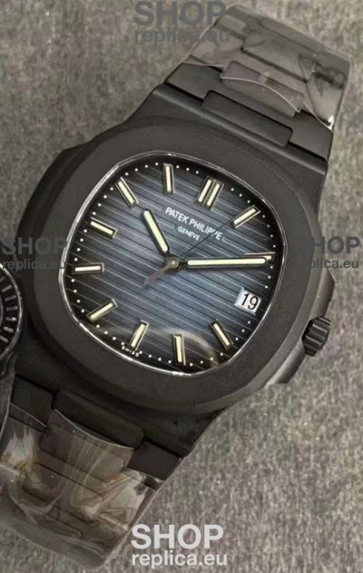 Patek Philippe Nautilus 5711 Black Venom PVD Swiss Replica Watch in Blue Dial 