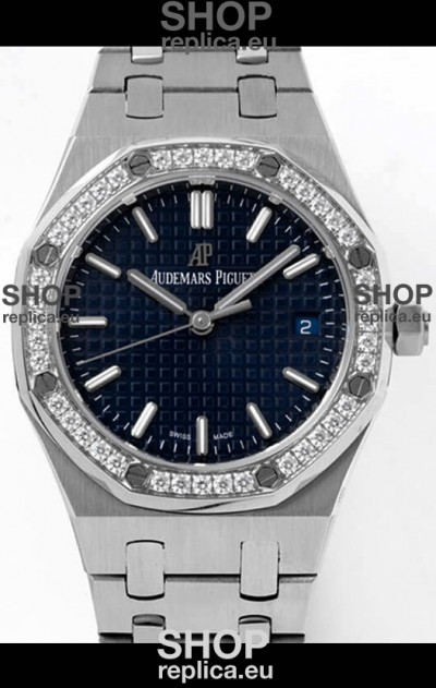 Audemars Piguet Royal Oak Swiss Automatic 34MM Swiss Watch Blue Dial - 1:1 Mirror Replica Edition