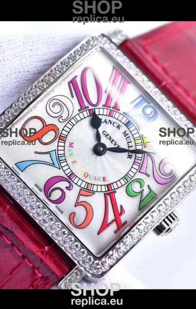 Franck Muller Master of Sqaure Ladies Quartz Replica Watch in Steel Case