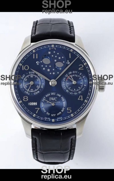 IWC Portuguese Perpetual Calendar Stainless Steel Swiss Replica Watch REF. IW503401