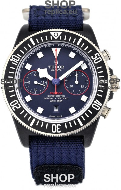 Tudor Pelagos FXD Chronograph Titanium Casing 1:1 Mirror Replica Blue Dial in Nato Strap