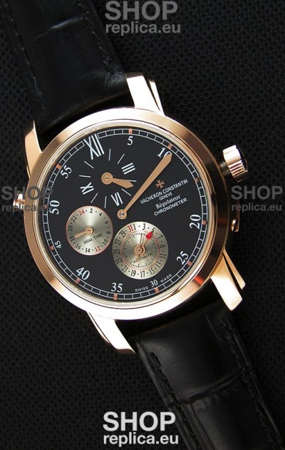 Vacheron Constantin Malte Dual Time Regulator Pink Gold Swiss Replica Watch 