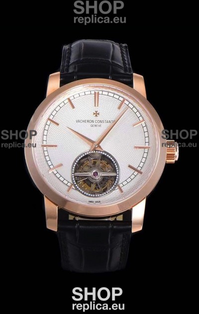 Vacheron Constantin Minute Repeater Tourbillon Swiss Replica Watch in Steel Casing 44MM Rose Gold Casing
