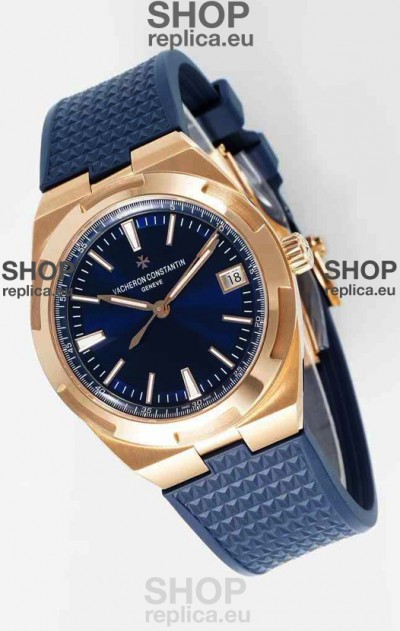 Vacheron Constantin Super Clone Overseas Edition Rose Gold Casing Rubber Strap