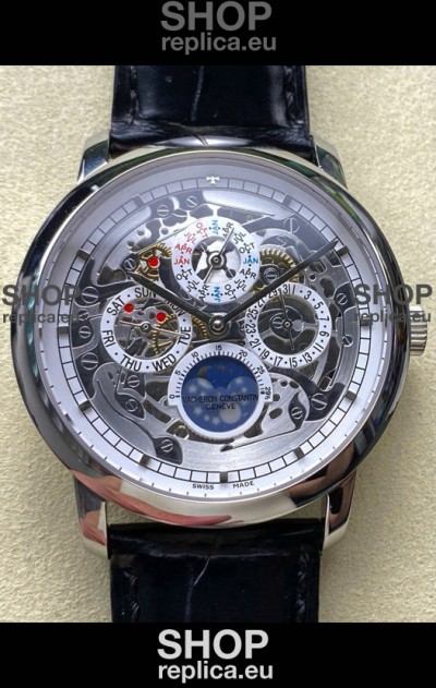 Vacheron Constantin Patrimony Traditionelle Skeleton Perpetual Calendar Swiss Replica Watch 