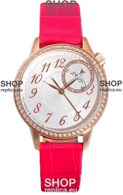 Vacheron Constantin Egerie Muse Rose Gold Casing in White Dial Swiss Replica