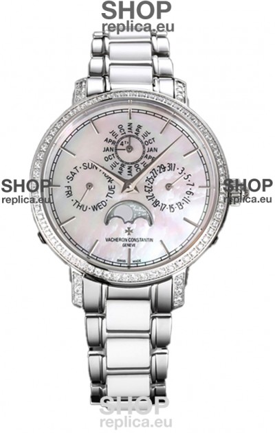 Vacheron Constantin Traditionelle Perpetual Calendar Ultra-Thin Steel Swiss Replica