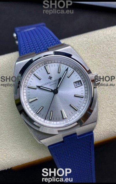 Vacheron Constantin Overseas 1:1 Mirror Swiss Replica Watch in Steel Dial - Rubber Strap