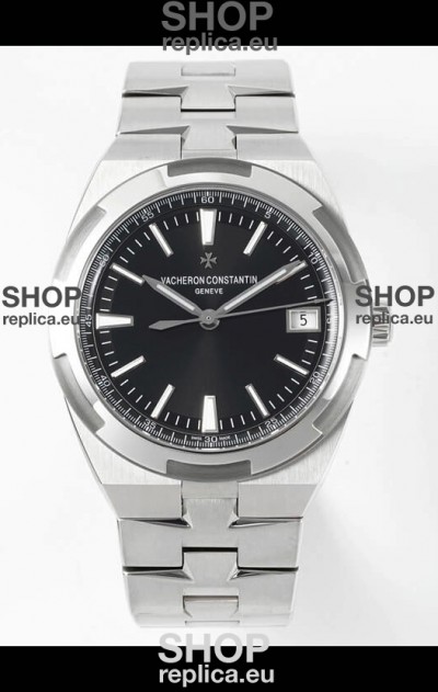 Vacheron Constantin Overseas 1:1 Mirror Swiss Replica Watch in Black Dial - Steel Strap