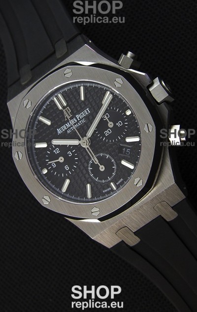 Audemars Piguet Royal Oak Chronograph Black Dial Rubber Strap Swiss Replica Watch 