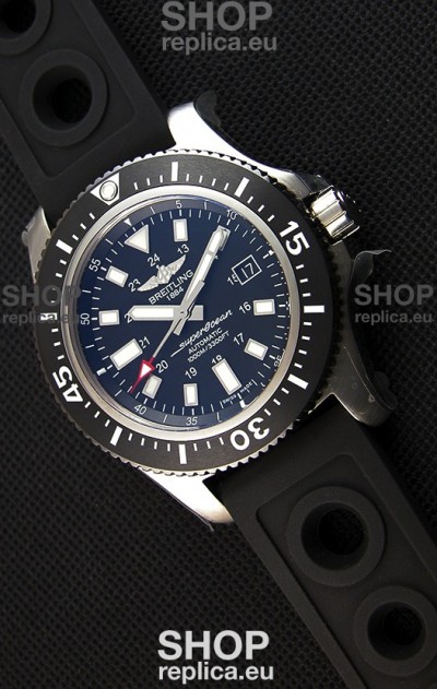 Breitling SuperOcean 44 Special Steel Swiss Replica Watch with Rubber Strap