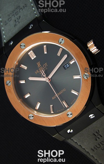Hublot Classic Fusion Ceramic King Gold Grey Dial Swiss Replica Watch - 1:1 Mirror Replica
