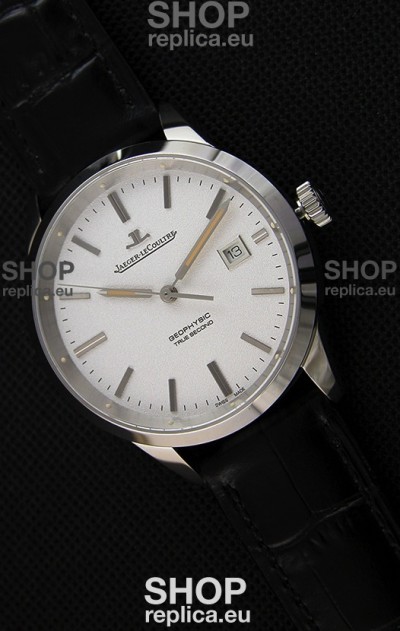 Jaeger LeCoultre Geophysic True Second Steel Case Watch White Dial 