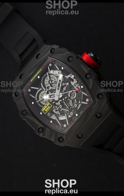 Richard Mille RM35-2 Rafael Nadal Forged Carbon Case with Black Rubber Strap