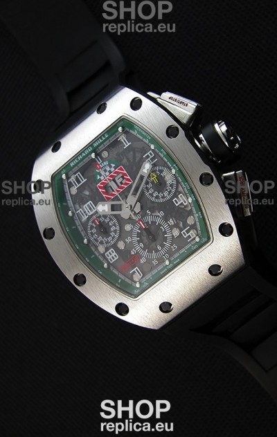 Richard Mille RM011-FM Felipe Massa One Piece Titanium Case Watch in Black Strap