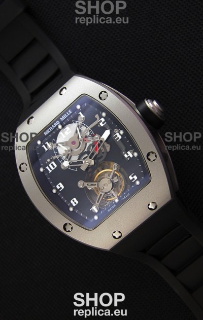 Richard Mille RM001 Evolution Tourbillon Swiss Replica Watch with Bead Blasted Satin Matte Case