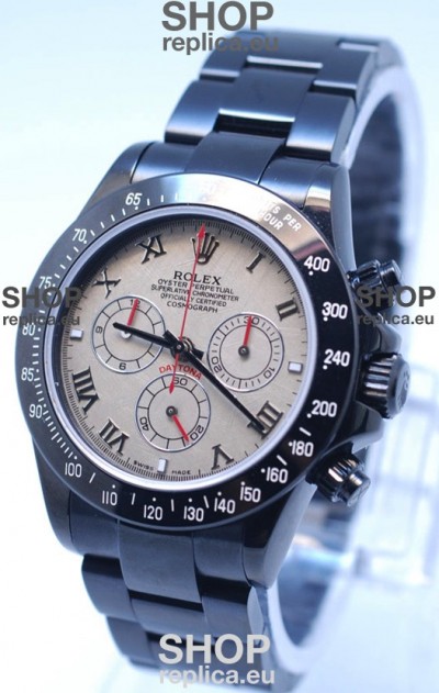 Rolex Daytona Cosmograph Project X Design Black Out Edition Series II Swiss Watch in Pink Pearl Dial 