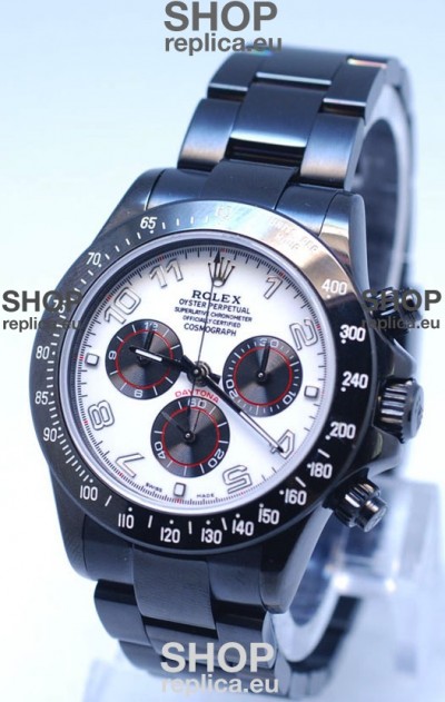 Rolex Cosmograph Project X Editions Black Out Daytona Swiss Replica Watch in Silver Dial